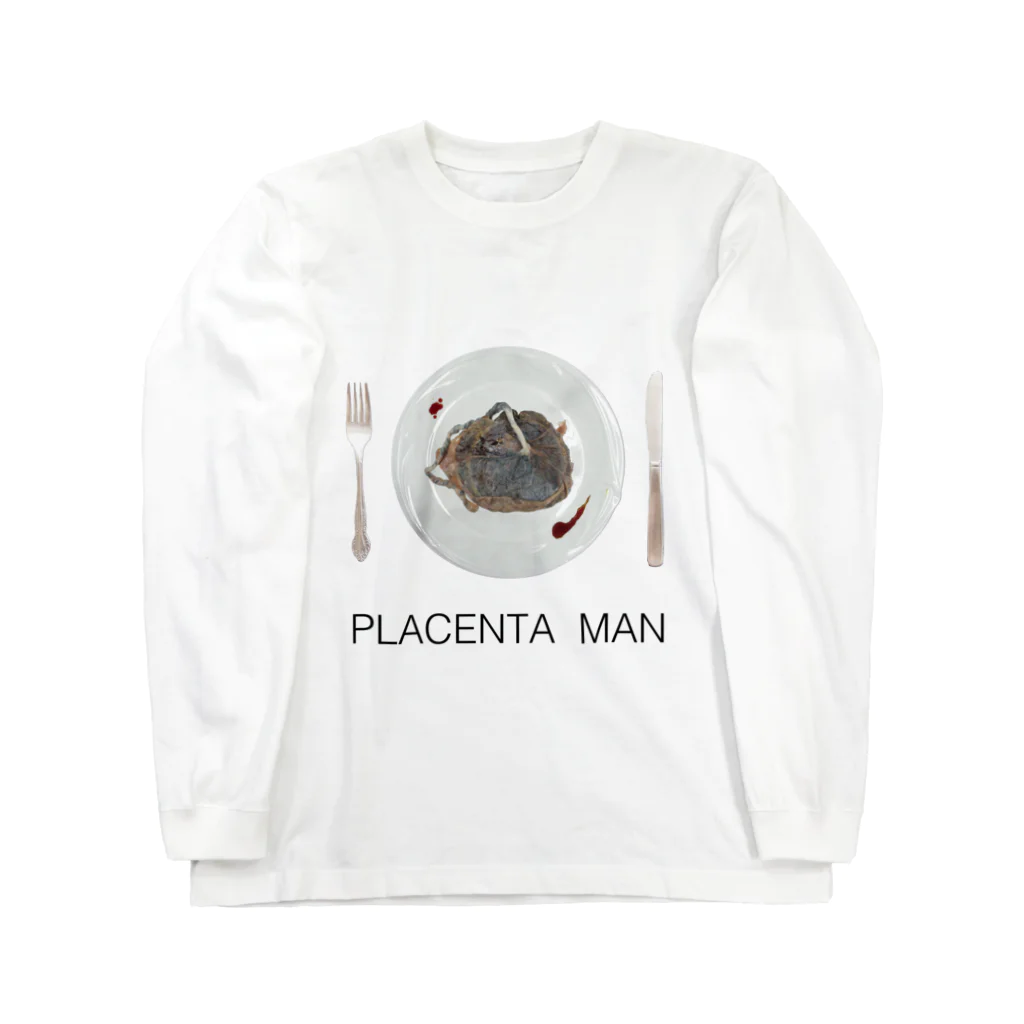 胎盤食べまくりすすり喰いマンのPLACENTA MAN ロングスリーブTシャツ