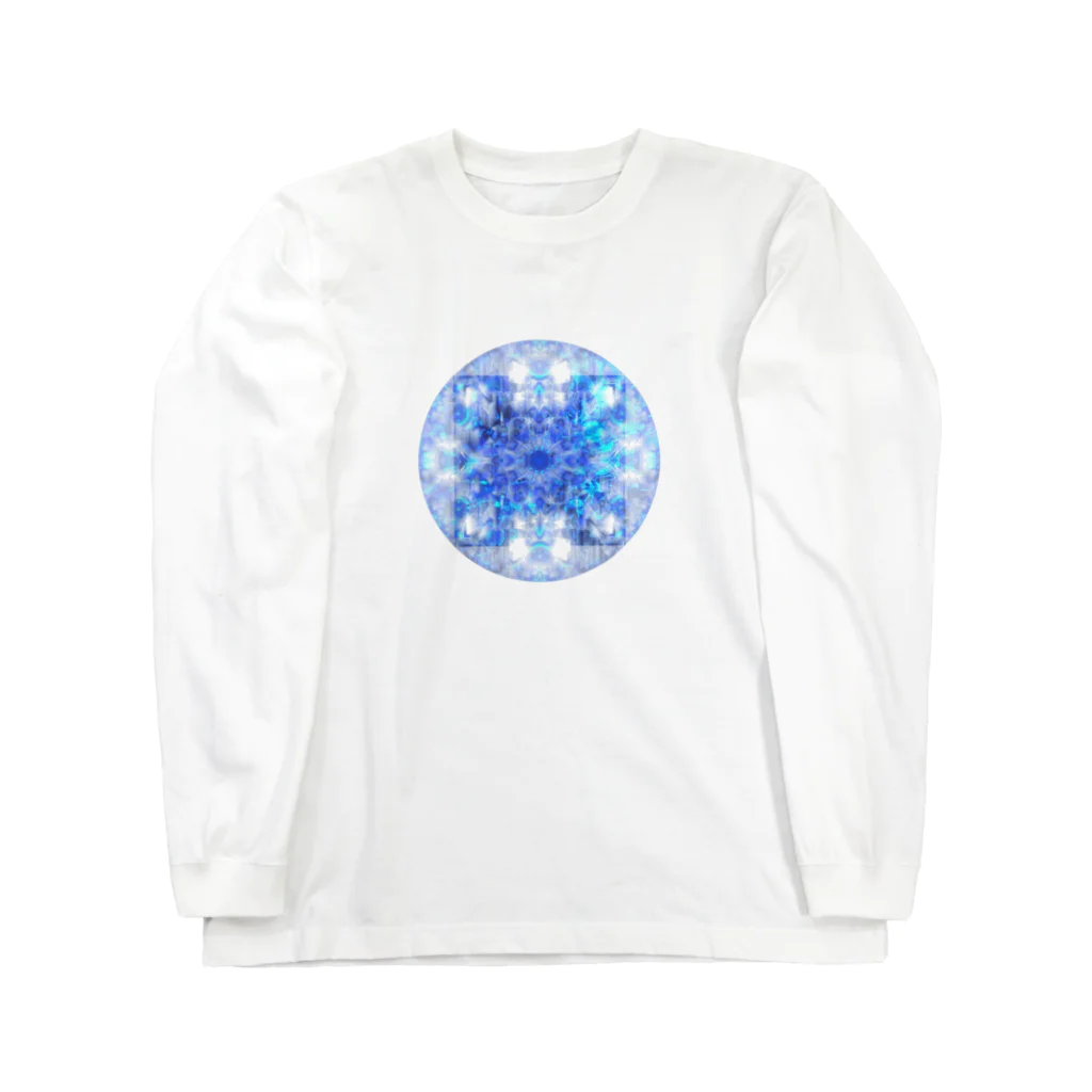 Cyan's graphicsのBlue graphics(circle) Long Sleeve T-Shirt