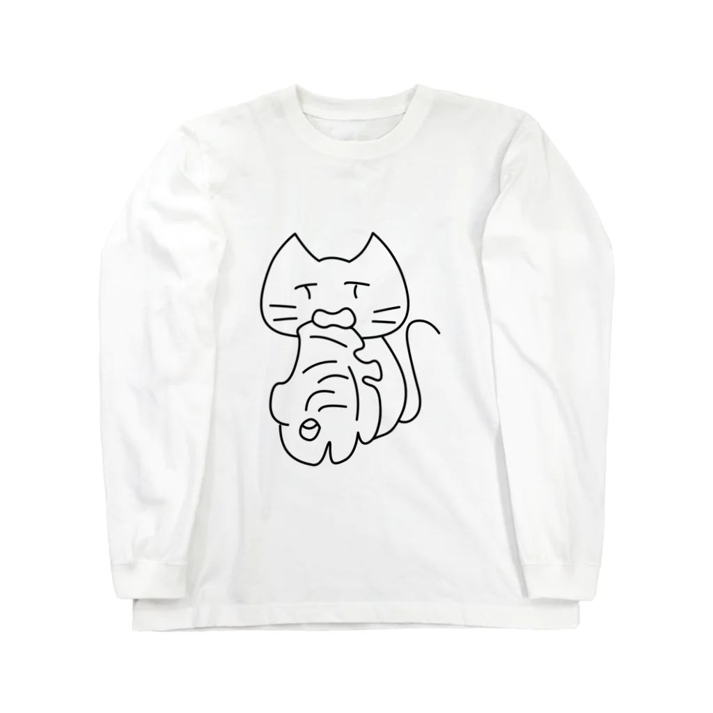 Shop タイヤキのサカナにメがないネコ Long Sleeve T-Shirt