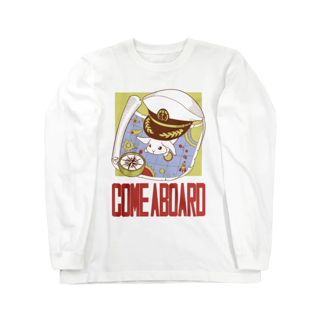 幸うさ.comの羅針盤と宇宙と船長うさぎ Long Sleeve T-Shirt