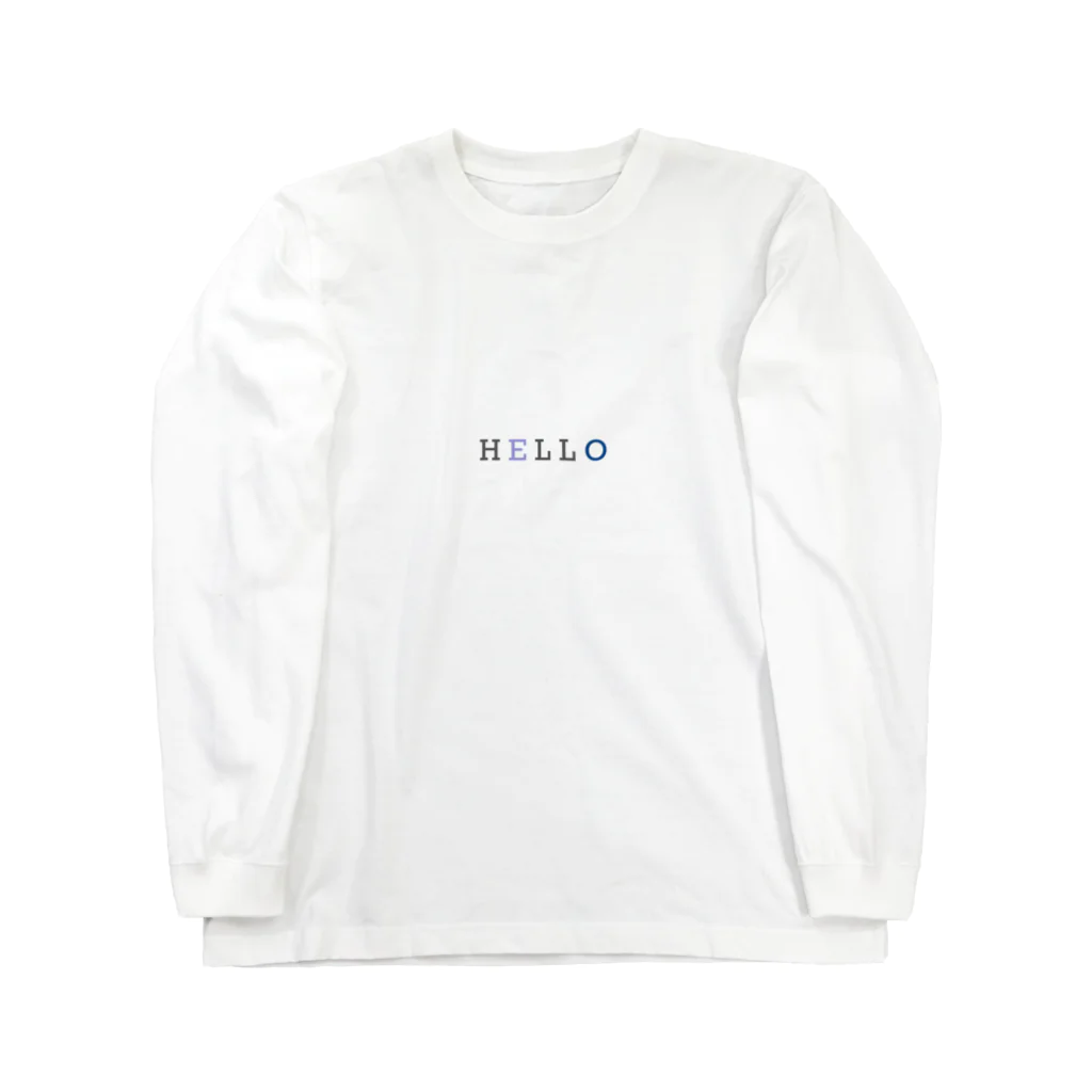 kocho-artのsimple HELLO 롱 슬리브 티셔츠