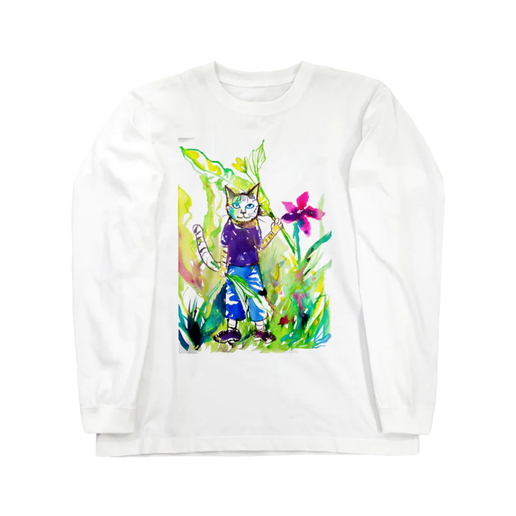 あおニャーマンの猫の少年 Long Sleeve T-Shirt