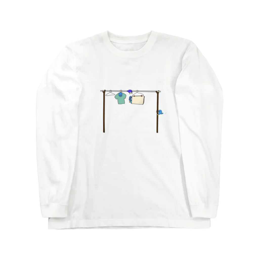 タビドリ雑貨店 ～真夏のクリスマス編～のペンギン天日干し Long Sleeve T-Shirt