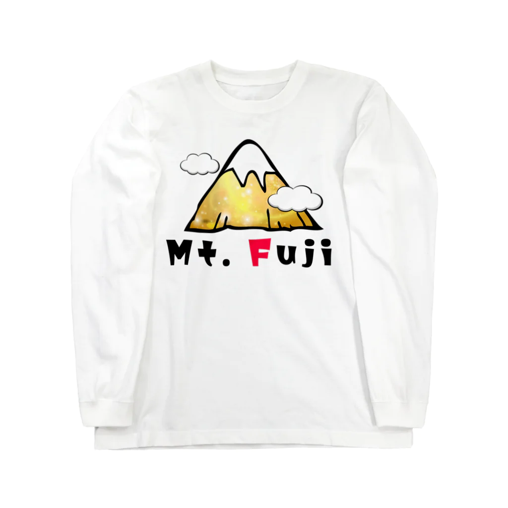 レアレアコクアのいいことありそう! 金運シリーズ　(富士山　Mt.Fuji) ロングスリーブTシャツ