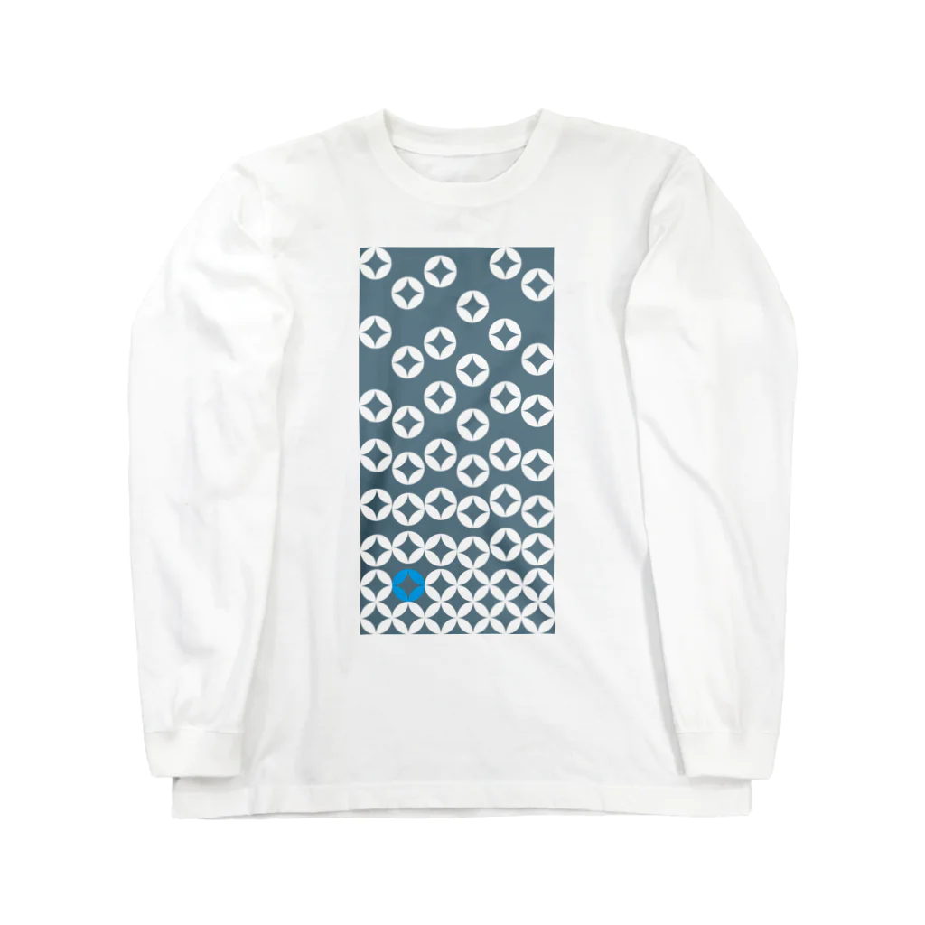 bonnylochの七宝繋ぎWhite_@LightBlue Long Sleeve T-Shirt