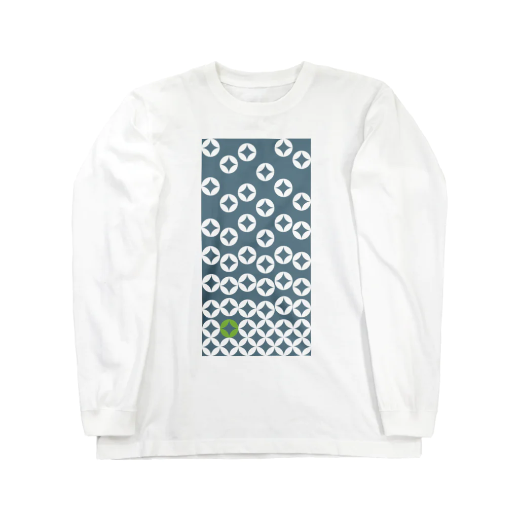 bonnylochの七宝繋ぎWhite_@LightGreen Long Sleeve T-Shirt