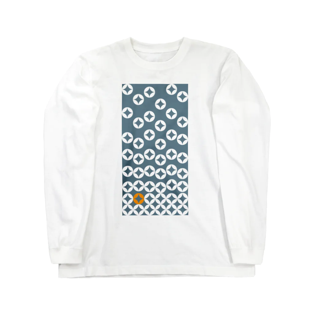 bonnylochの七宝繋ぎWhite_@Orange Long Sleeve T-Shirt