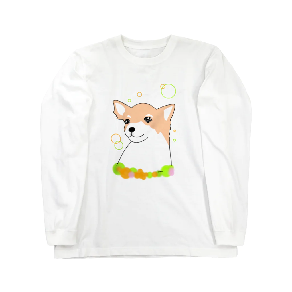 greetenのチワワ癒し犬 ロングスリーブTシャツ