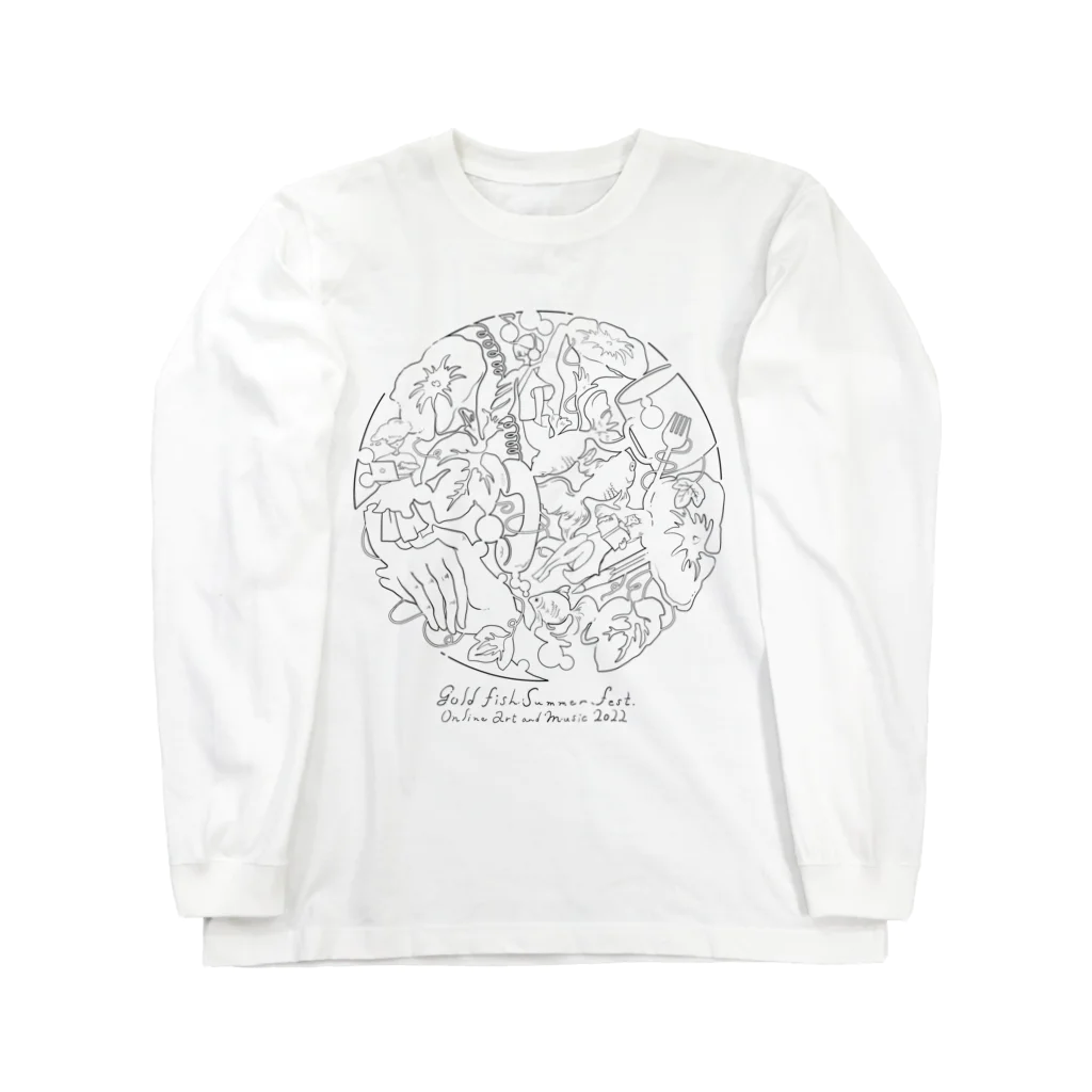 金魚たちの夏祭り👘🎋🎇の金魚たちの夏祭り 2022モノクロモデル Long Sleeve T-Shirt