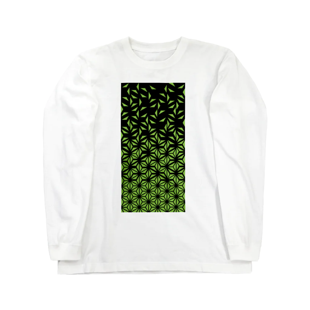 bonnylochの麻の葉_LightGreen ロングスリーブTシャツ