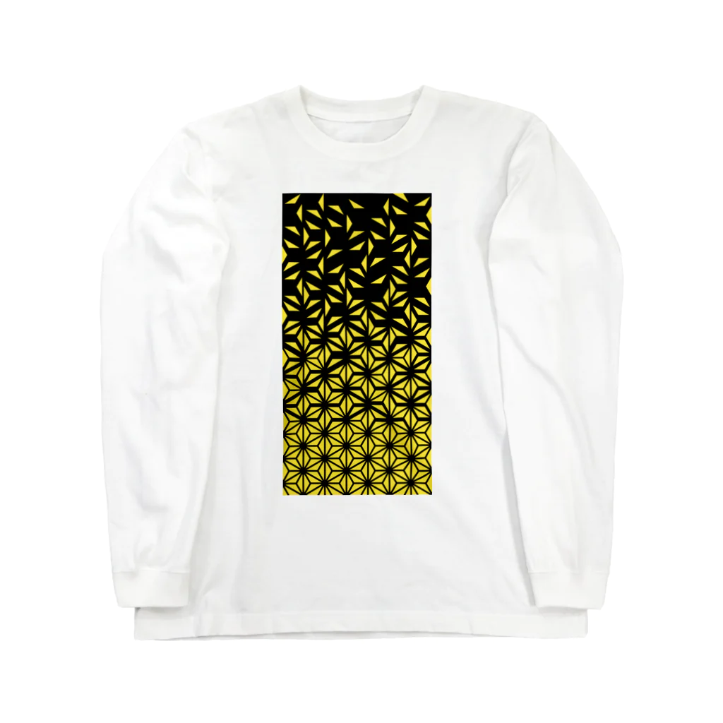 bonnylochの麻の葉_Yellow Long Sleeve T-Shirt