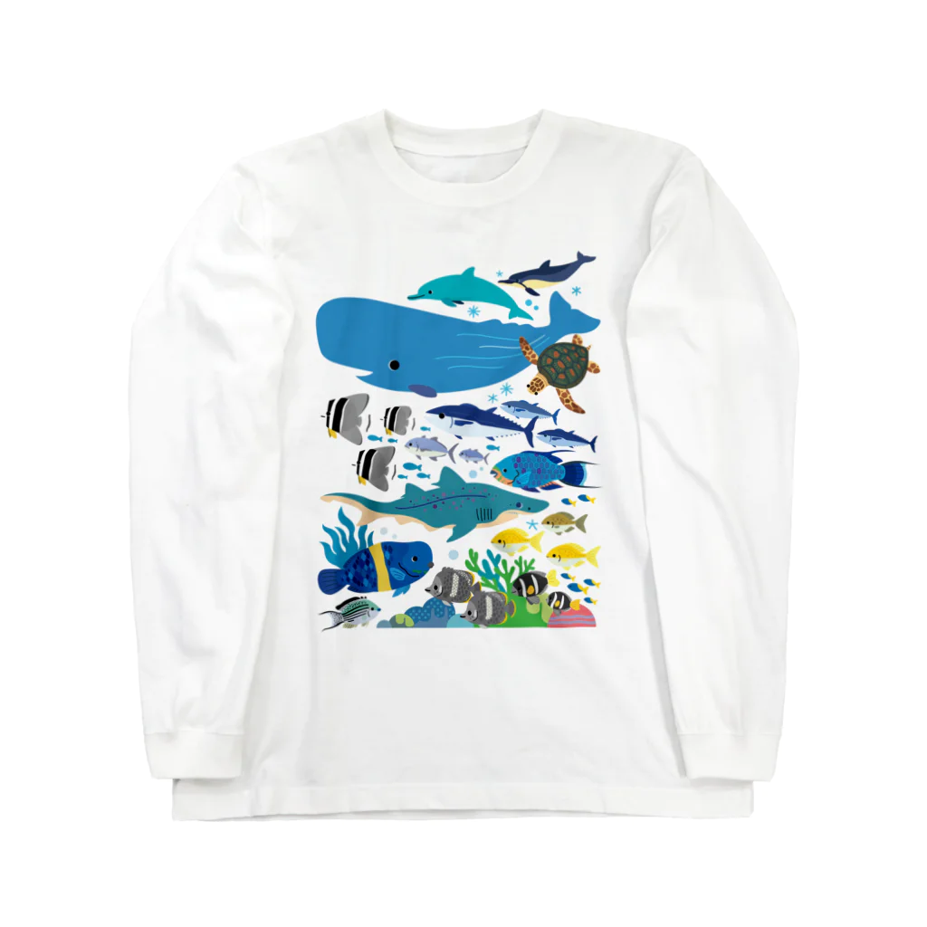 みなとまち層の小笠原の海洋生物(背景なし) ロングスリーブTシャツ