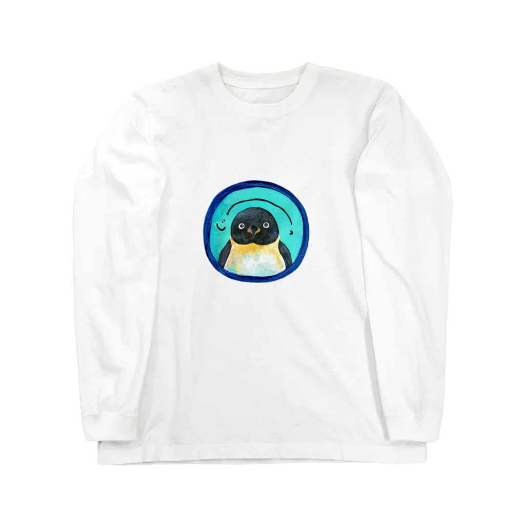 miyakemasayoのじーっとみつめてくるペンギン Long Sleeve T-Shirt