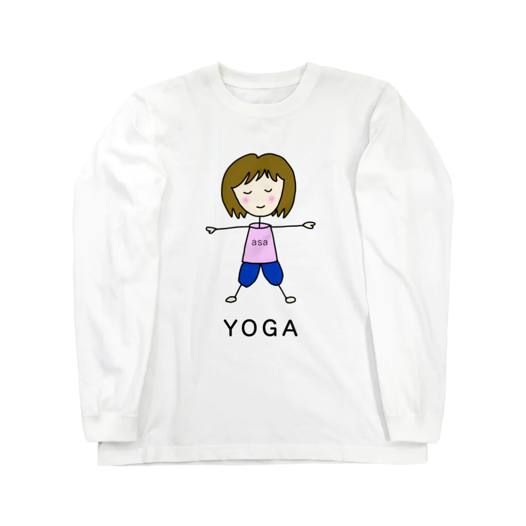 地球de遊ぼ。のヨガールasaちゃん(カラー) Long Sleeve T-Shirt