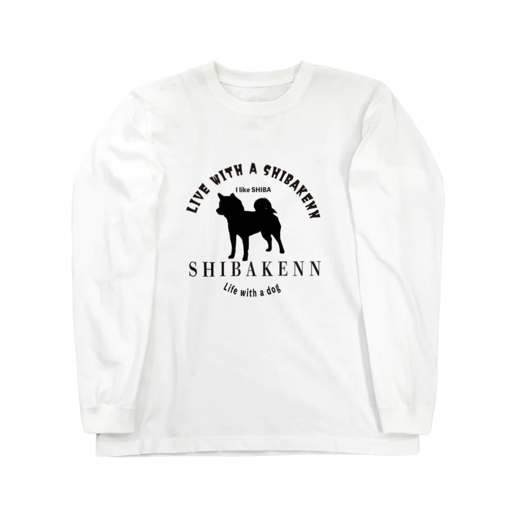 chicodeza by suzuriの柴犬のロゴ ロングスリーブTシャツ