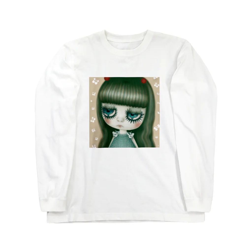 GirlyPopのふきげんな女の子 ロングスリーブTシャツ