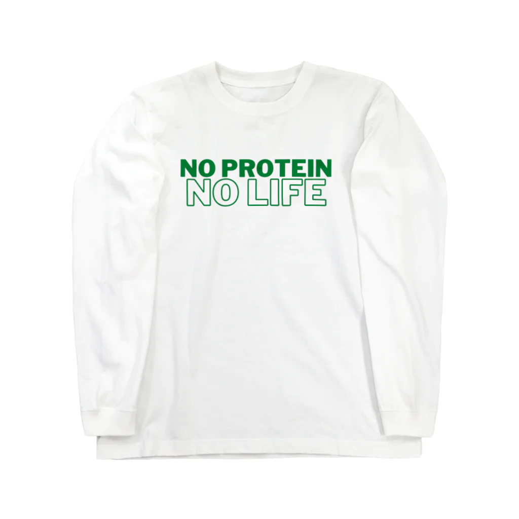 enjoy protein！プロテインを楽しもうのNO PROTEIN NO LIFE ロングスリーブTシャツ