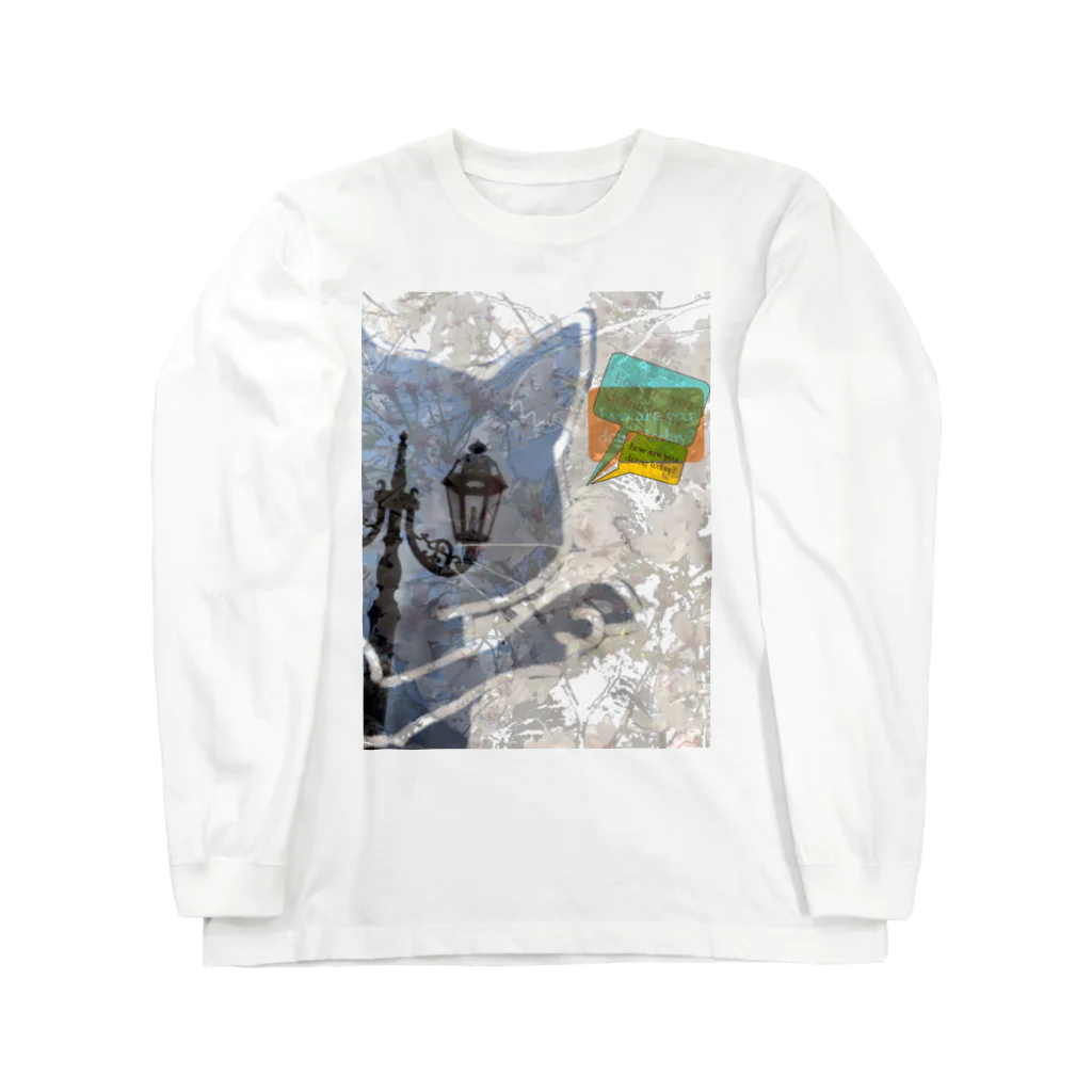 izumimimimimimiの猫男爵と桜 Long Sleeve T-Shirt