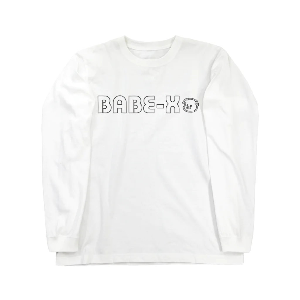 BABE-Xの白ベイブ ロングスリーブTシャツ