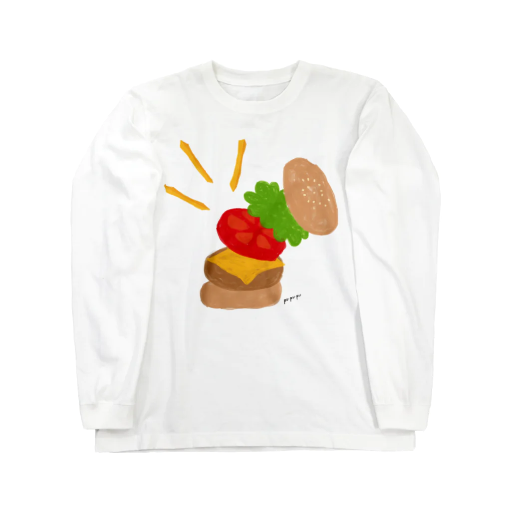 pu・pu・puの楽しくなっちゃうハンバーガー Long Sleeve T-Shirt