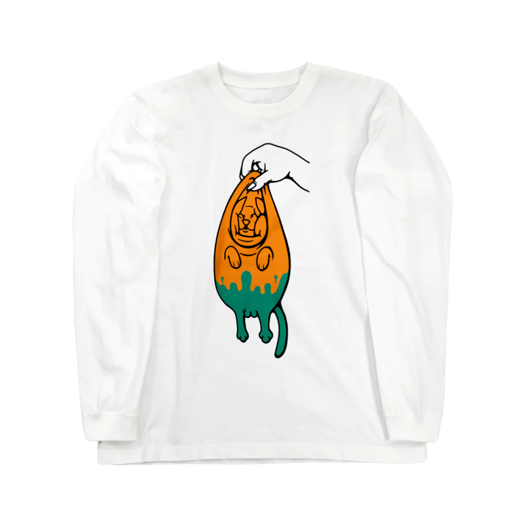 おじさんの気まぐれショップのネコディップ Long Sleeve T-Shirt