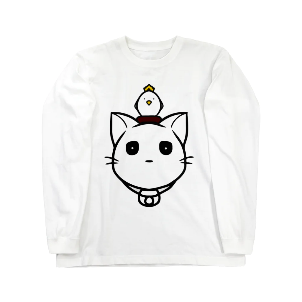 どやネコ！どやちゃん。ののせねこさんとひよこさん ロングスリーブTシャツ