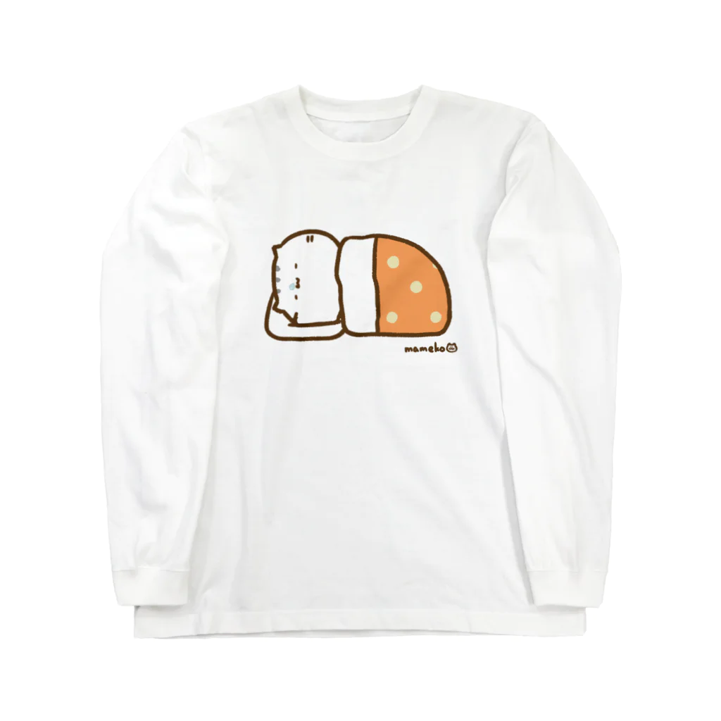 まめこ'ずショップの寝るねこ ロングスリーブTシャツ