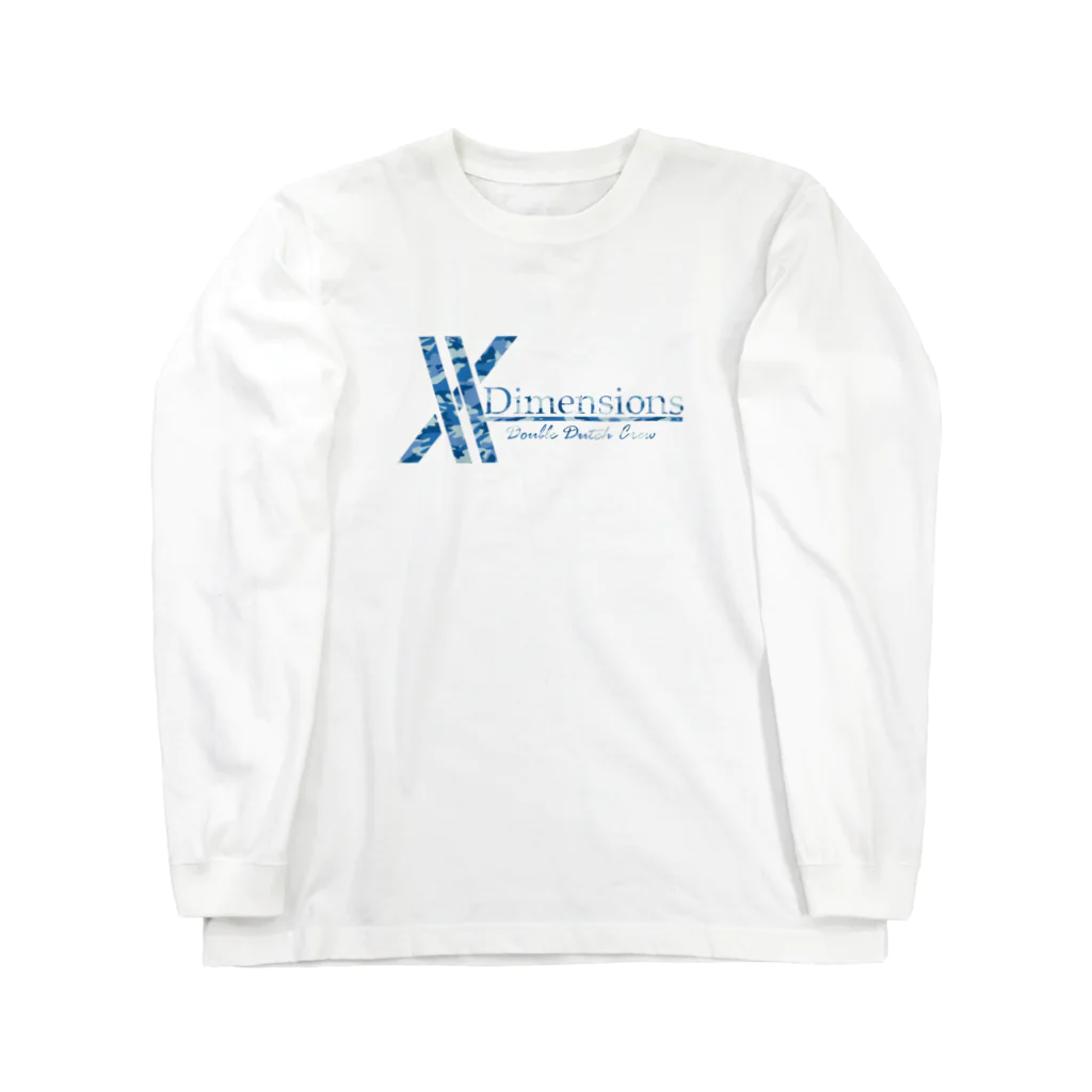 X-Dimensions team goodsのlogo arrange camo blue Long Sleeve T-Shirt
