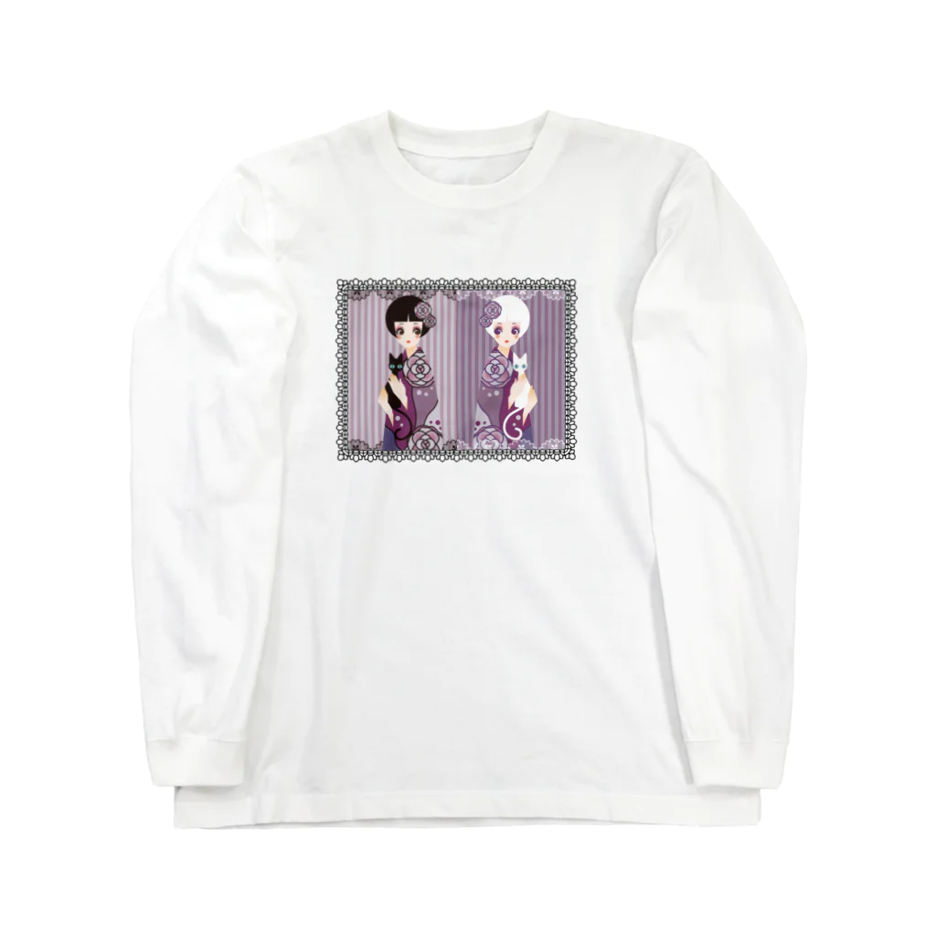 アトリエ縁 -yukari-のtwins_和モダン　黒レース Long Sleeve T-Shirt