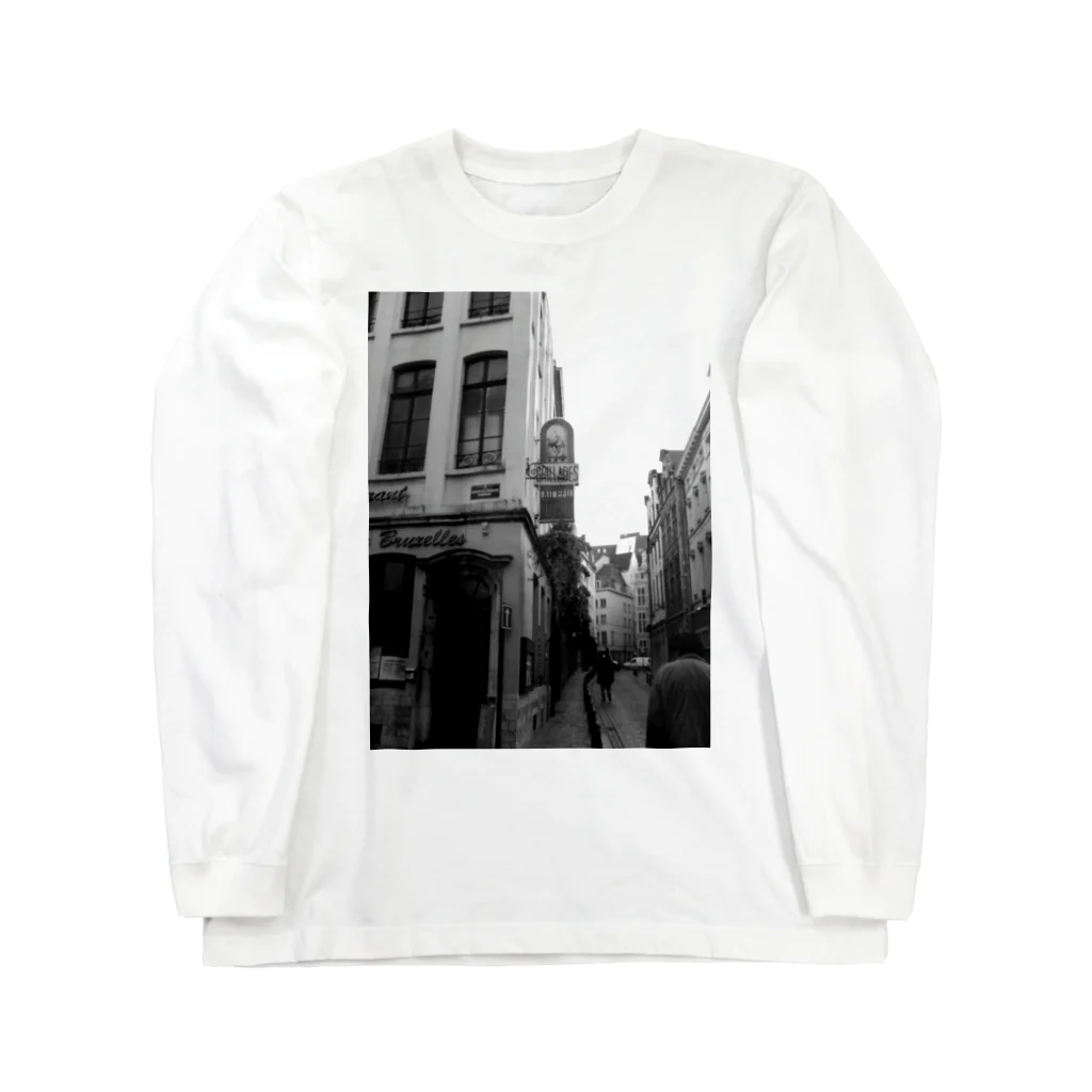 青猫亭の街角フォト  Bruxelles Long Sleeve T-Shirt