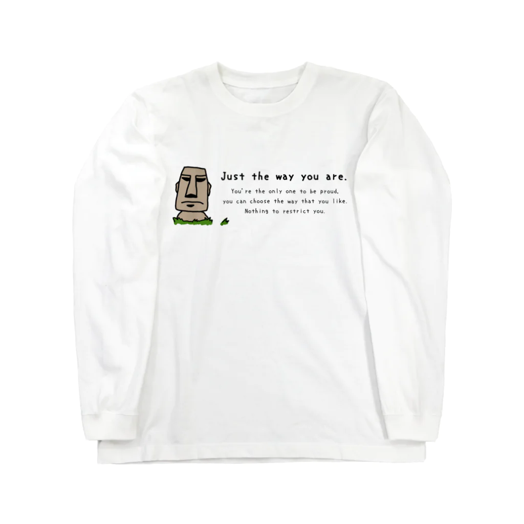 MukのJust the way you are_moai_2 ロングスリーブTシャツ