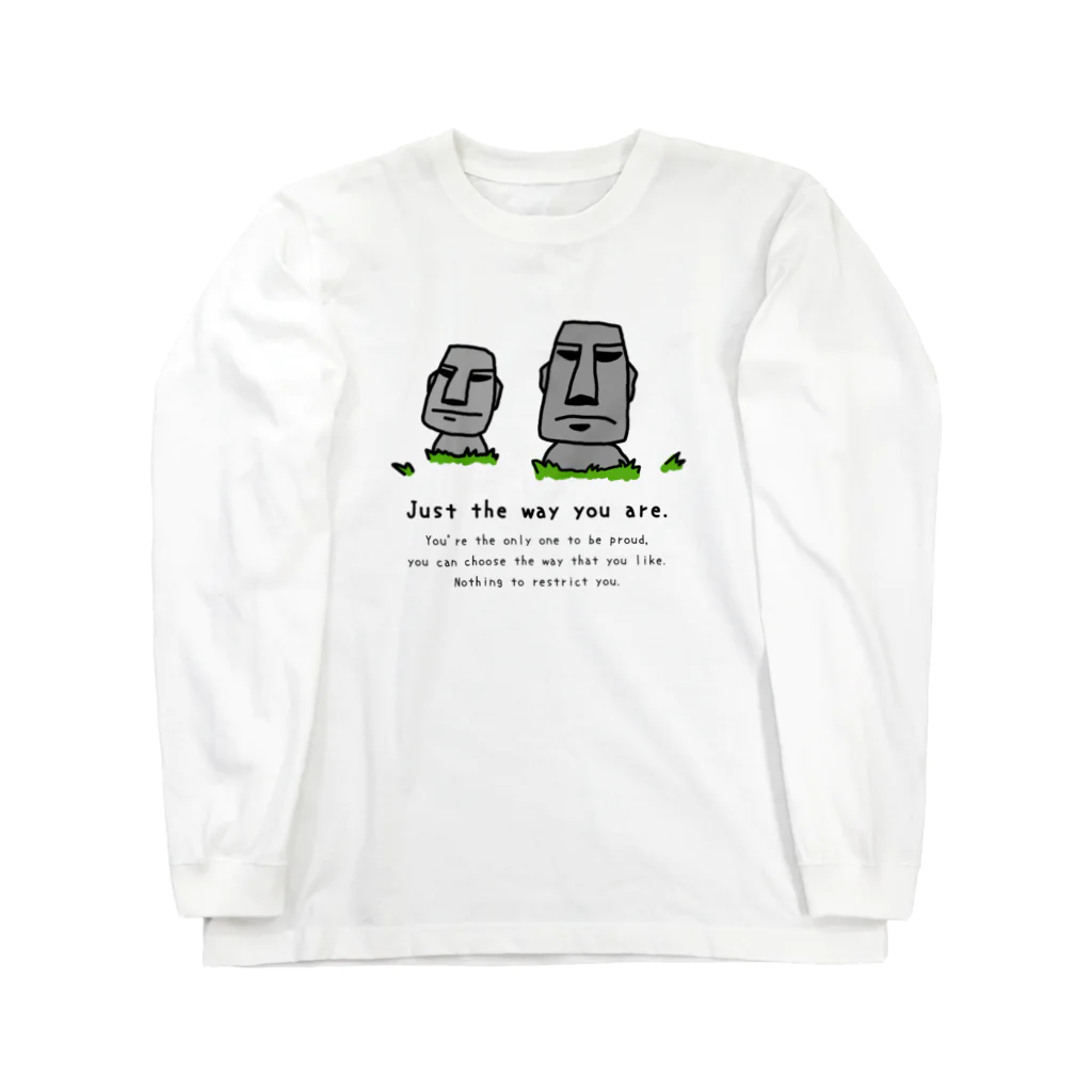 MukのJust the way you are_moai_3 ロングスリーブTシャツ