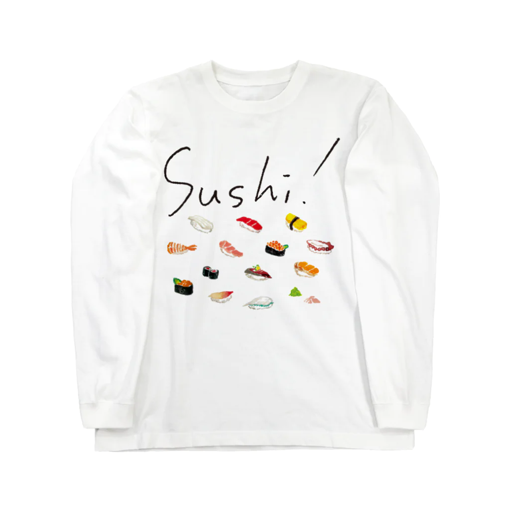 イラストによる食卓。のSushi! ＰＯＰなお寿司！ ロングスリーブTシャツ