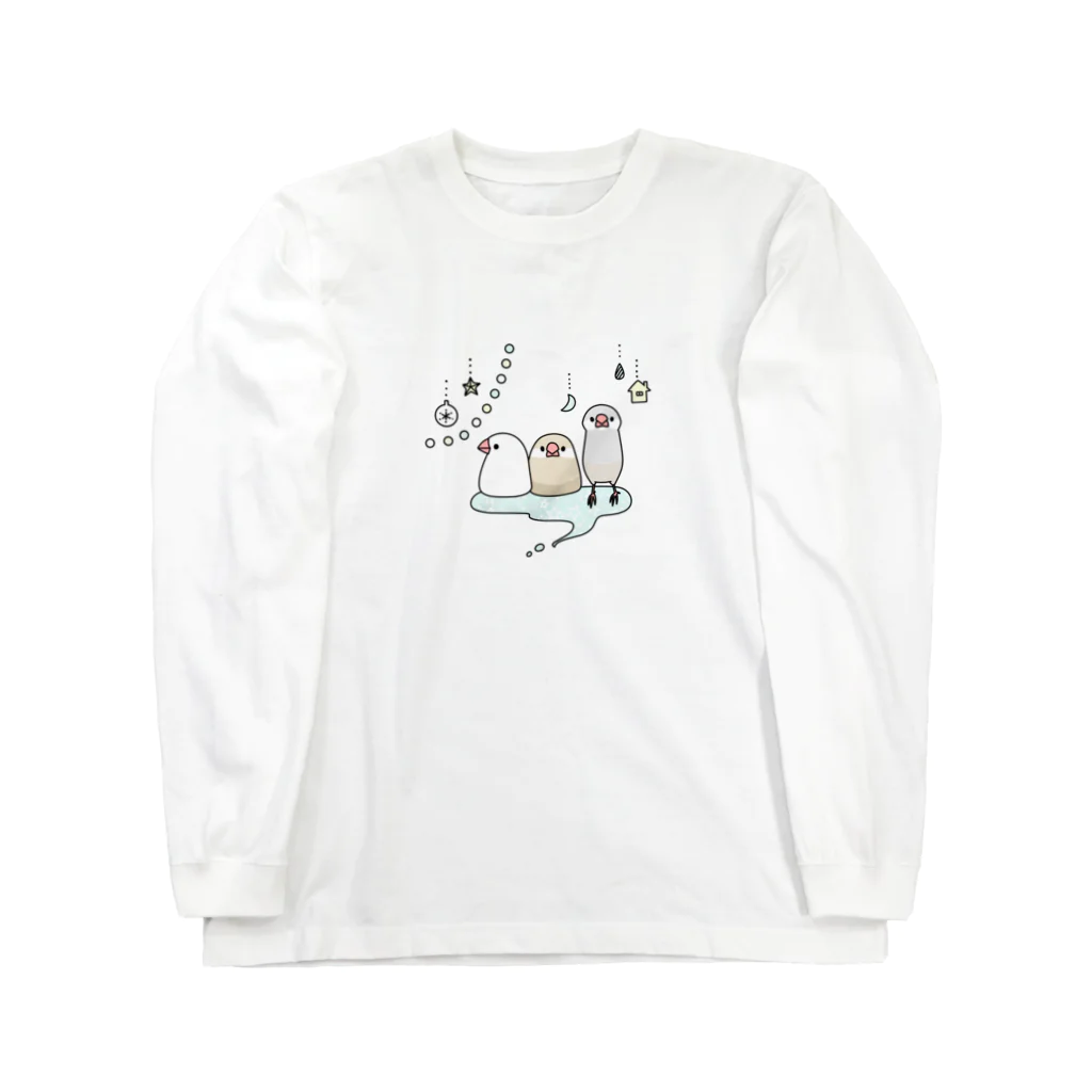 ・buncho days・ 文鳥デイズのキラキラ文鳥 Long Sleeve T-Shirt