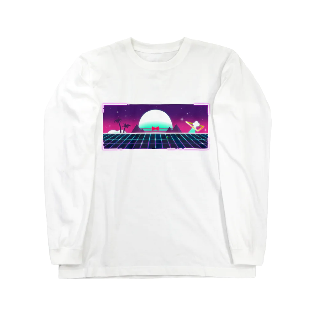 いちぼ君のお店のICHIBO-SynthWave ロングスリーブTシャツ