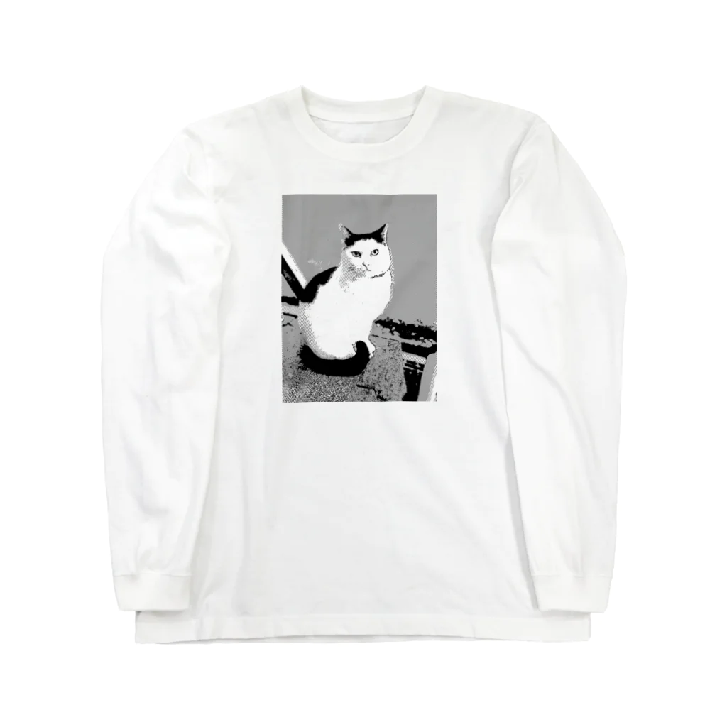 ねこのしっぽのモノクロ Long Sleeve T-Shirt