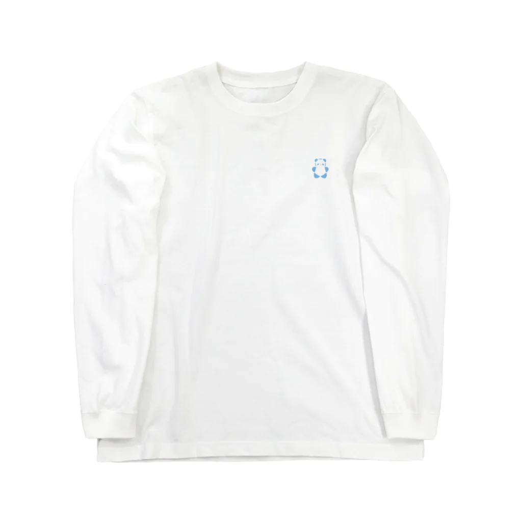 SIRO%(しろぱーせんと)のSIROPANDAワンポイント（Blue） Long Sleeve T-Shirt