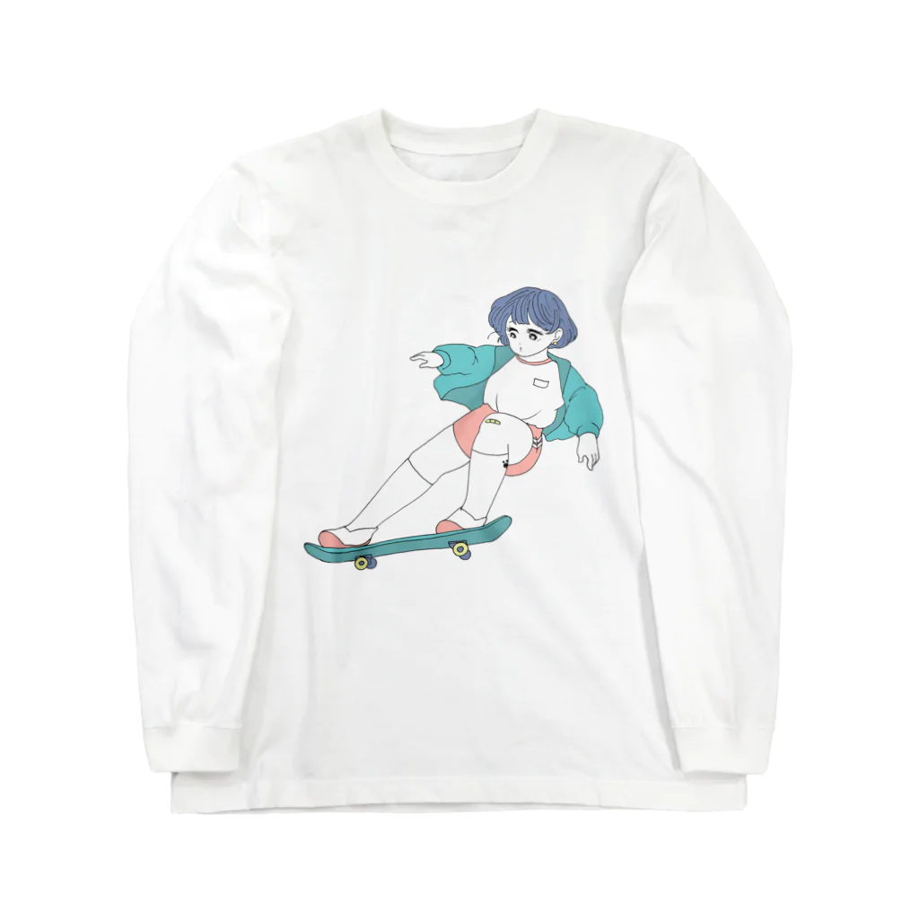 いぬ屋いぬみせのスケボーちゃん ロングスリーブTシャツ