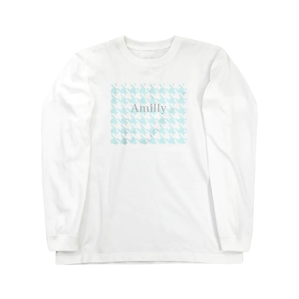 Amillyの千鳥柄ロゴ Long Sleeve T-Shirt