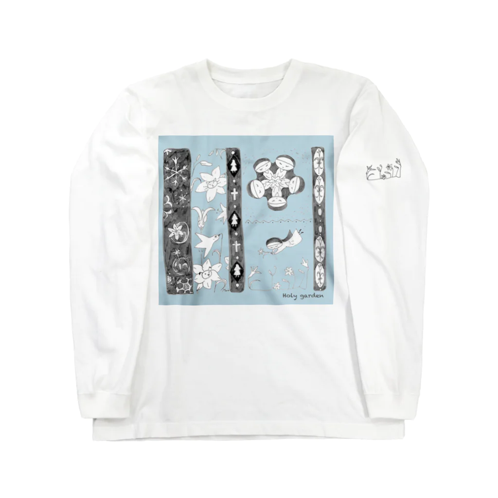 アトリエ・猫のHitaiのホリーガーデン（ブルー） Long Sleeve T-Shirt