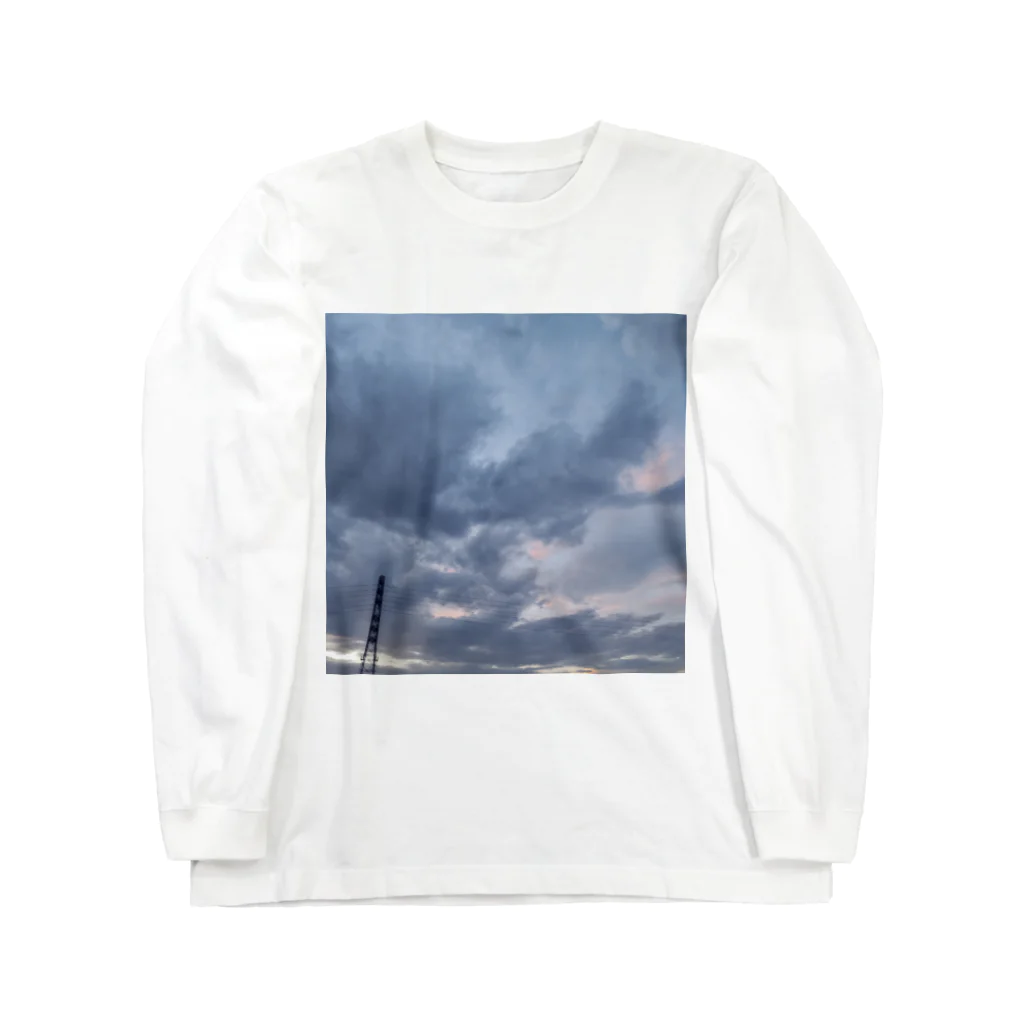 結社黒猫の鉄骨と夕暮れの空 Long Sleeve T-Shirt