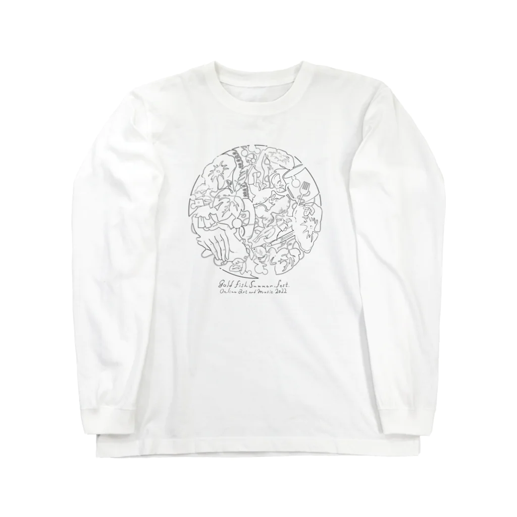 金魚たちの夏祭り👘🎋🎇の【シャツinモデル】金魚たちの夏祭り2022モノクロ Long Sleeve T-Shirt