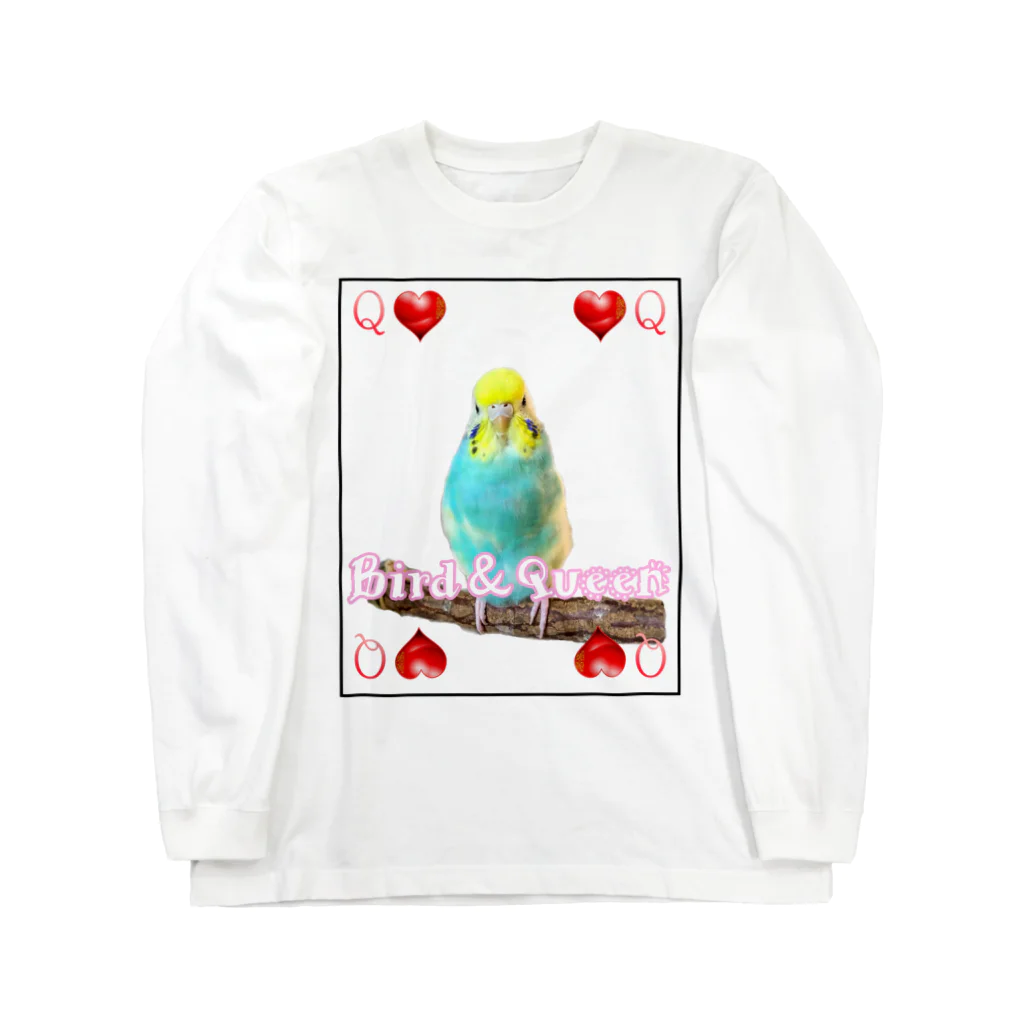 インコ丸@鳥セレブ本部のセキセイインコトランプ Long Sleeve T-Shirt