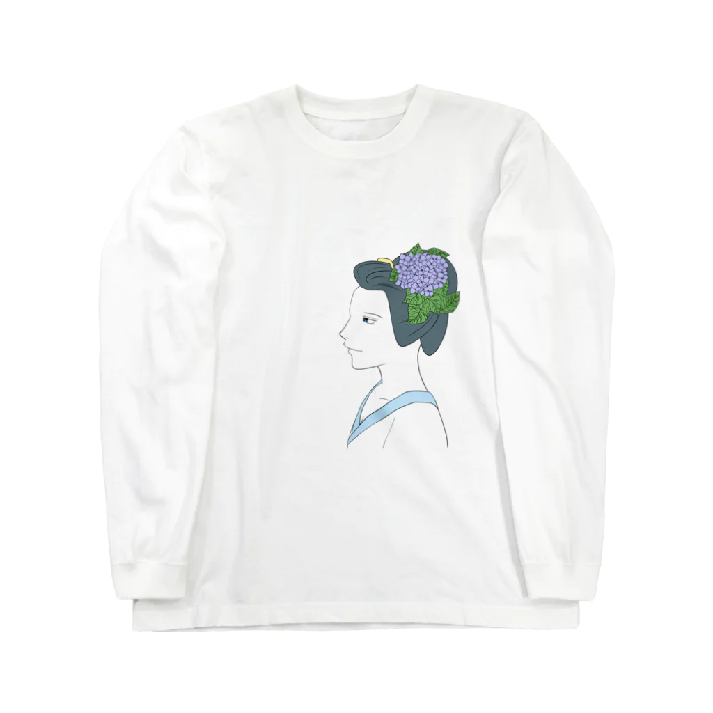 長谷川 姫子の デザイナー以外グッドスタッフの紫陽花の季節 ロングスリーブTシャツ