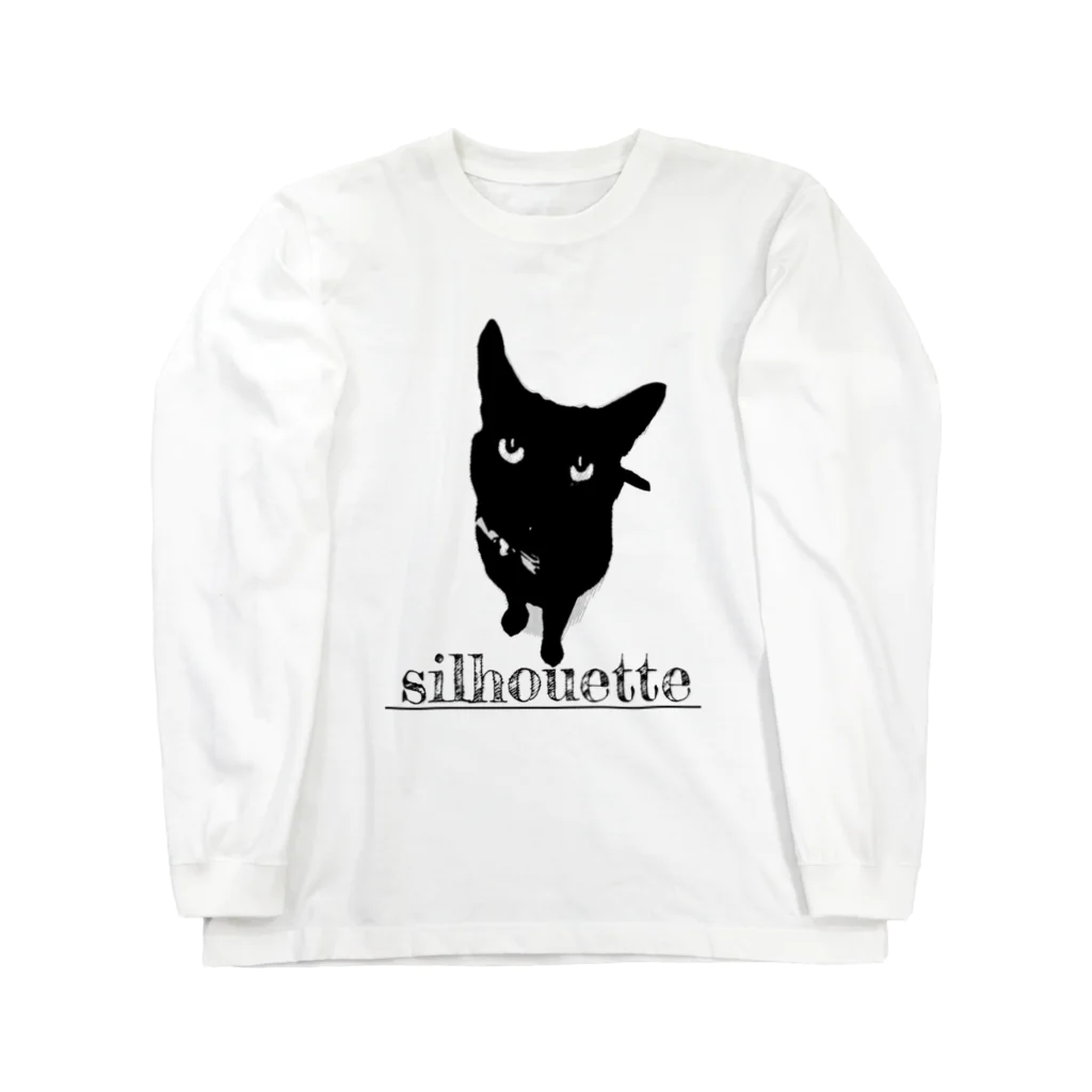 SILHOUETTE の黒猫シルエット ロングスリーブTシャツ