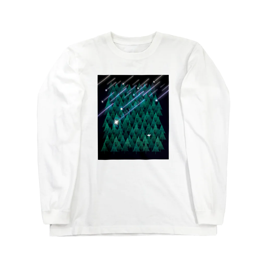 Drecome_Designの星降る森(緑) Long Sleeve T-Shirt