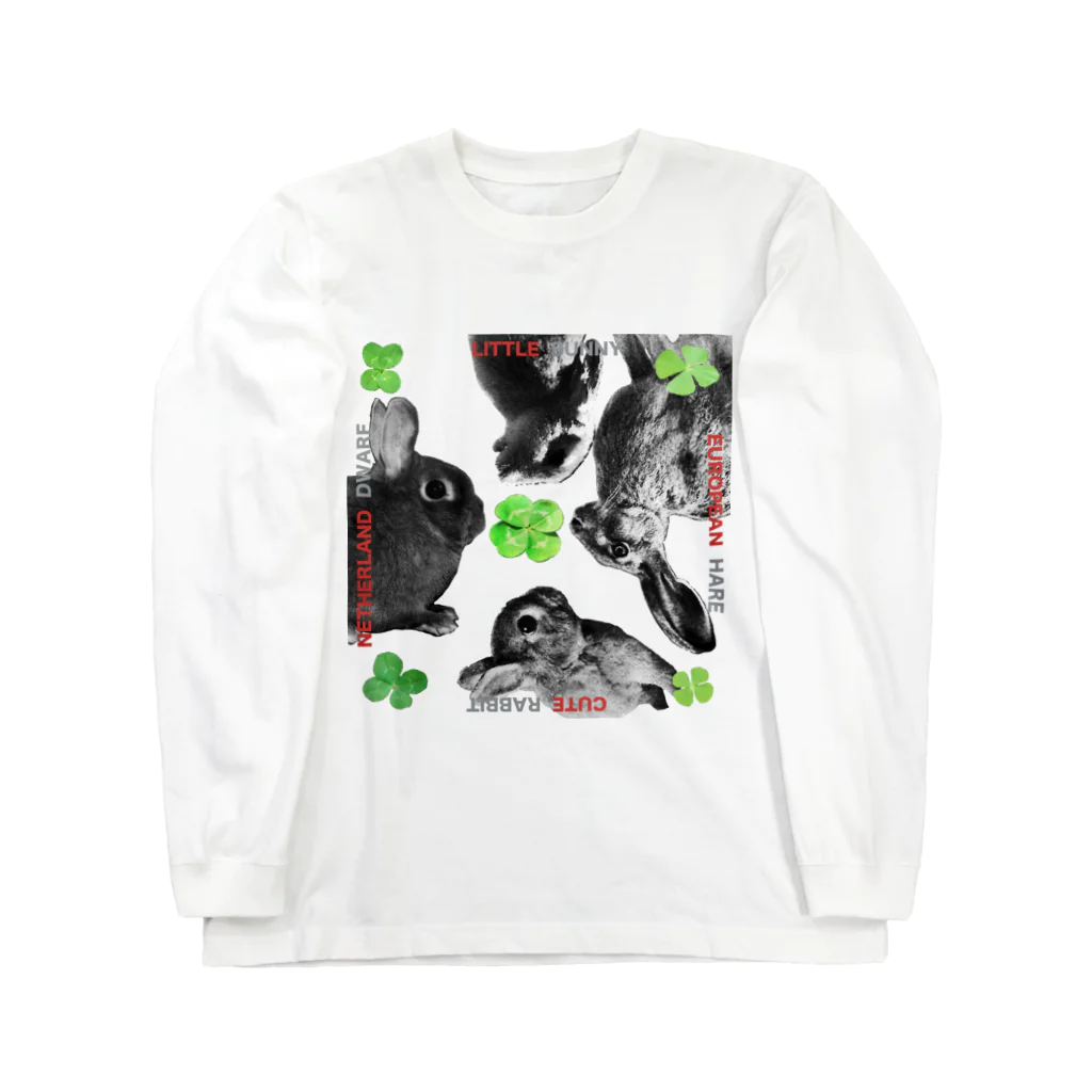 AngelRabbitsのDWARF BUNNY HARE RABBIT Long Sleeve T-Shirt