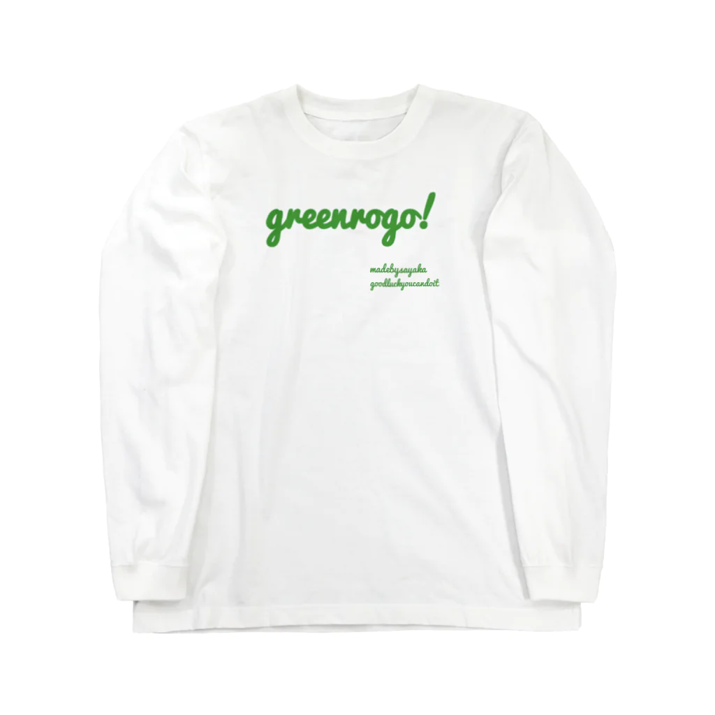_ono38___の緑ロゴ 可愛いサコッシュ ロングスリーブTシャツ