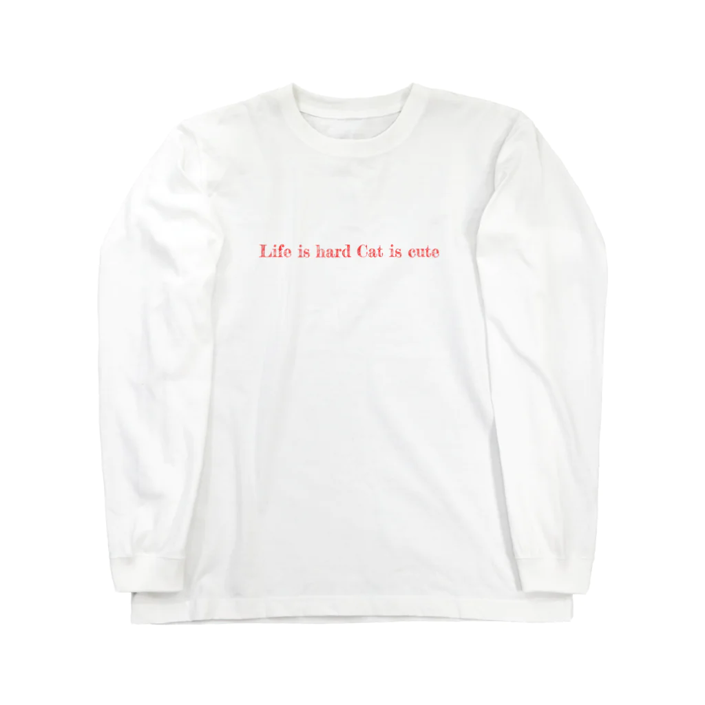 ゲラゴ商會のlife is hard（赤） ロングスリーブTシャツ