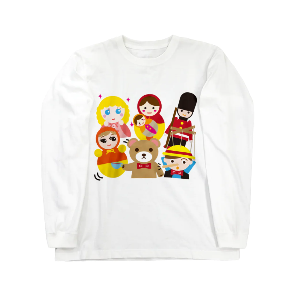 フォーヴァの世界の人形ALL－hina doll and dolls of the world－お雛はんと世界の人形たち－ Long Sleeve T-Shirt